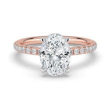 The Astra Ring - Oval Solitaire with Pavé Band