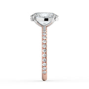 The Astra Ring – Oval Solitaire with Pavé Band – The Jewel Concierge