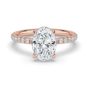 The Astra Ring – Oval Solitaire with Pavé Band – The Jewel Concierge