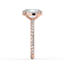 The Astra Ring - Oval Solitaire with Pavé Band