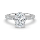 The Astra Ring - Oval Solitaire with Pavé Band