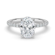 The Astra Ring – Oval Solitaire with Pavé Band – The Jewel Concierge