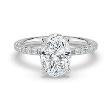 The Astra Ring - Oval Solitaire with Pavé Band