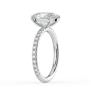 The Astra Ring – Oval Solitaire with Pavé Band in 14K White Gold and Yellow Gold – The Jewel Concierge