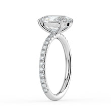 The Astra Ring - Oval Solitaire with Pavé Band