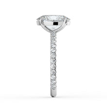 The Astra Ring - Oval Solitaire with Pavé Band