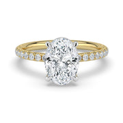 The Astra Ring – Oval Solitaire with Pavé Band – The Jewel Concierge