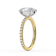 The Astra Ring – Oval Solitaire with Pavé Band in 18K White Gold and Yellow Gold – The Jewel Concierge