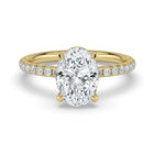 The Astra Ring - Oval Solitaire with Pavé Band
