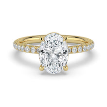 The Astra Ring - Oval Solitaire with Pavé Band