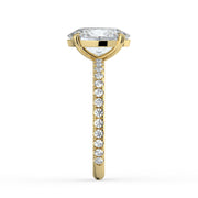 The Astra Ring – Oval Solitaire with Pavé Band in 18K Yellow Gold – The Jewel Concierge