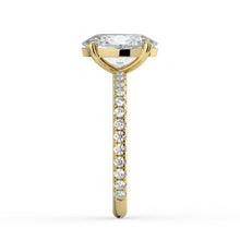 The Astra Ring - Oval Solitaire with Pavé Band