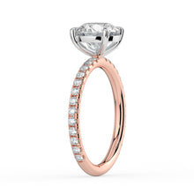 The Astra Ring - 4 Claw Round Solitaire with Pavé Band