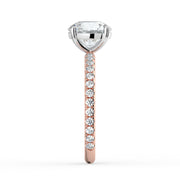 The Astra Ring – 4 Claw Round Solitaire with Pavé Band – The Jewel Concierge