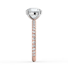 The Astra Ring - 4 Claw Round Solitaire with Pavé Band