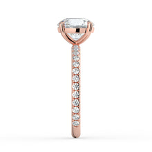 The Astra Ring - 4 Claw Round Solitaire with Pavé Band