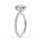 The Astra Ring - 4 Claw Round Solitaire with Pavé Band