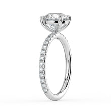 The Astra Ring - 4 Claw Round Solitaire with Pavé Band