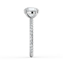 The Astra Ring - 4 Claw Round Solitaire with Pavé Band