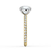 The Astra Ring – 4 Claw Round Solitaire with Pavé Band in Platinum – The Jewel Concierge