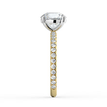 The Astra Ring - 4 Claw Round Solitaire with Pavé Band