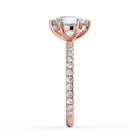 The Astra Ring - 6 Claw Round Solitaire with Pavé Band