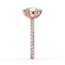 The Astra Ring - 6 Claw Round Solitaire with Pavé Band