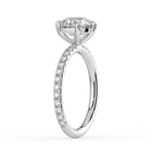 The Astra Ring - 6 Claw Round Solitaire with Pavé Band