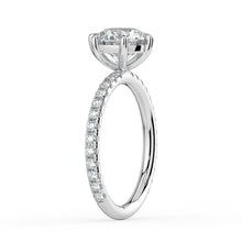 The Astra Ring - 6 Claw Round Solitaire with Pavé Band