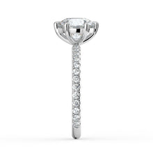 The Astra Ring - 6 Claw Round Solitaire with Pavé Band