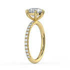 The Astra Ring - 6 Claw Round Solitaire with Pavé Band