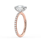 The Astra Ring - Elongated Cushion Solitaire with Pavé Band