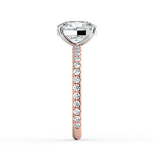 The Astra Ring - Elongated Cushion Solitaire with Pavé Band