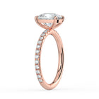 The Astra Ring - Elongated Cushion Solitaire with Pavé Band