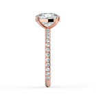 The Astra Ring - Elongated Cushion Solitaire with Pavé Band