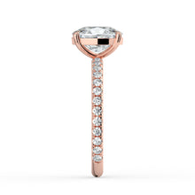 The Astra Ring - Elongated Cushion Solitaire with Pavé Band