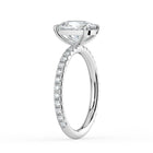 The Astra Ring - Elongated Cushion Solitaire with Pavé Band