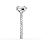 The Astra Ring - Elongated Cushion Solitaire with Pavé Band