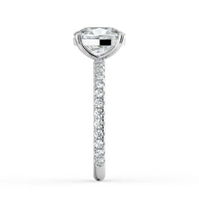 The Astra Ring - Elongated Cushion Solitaire with Pavé Band