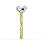 The Astra Ring - Elongated Cushion Solitaire with Pavé Band