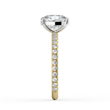 The Astra Ring - Elongated Cushion Solitaire with Pavé Band
