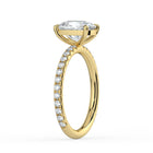 The Astra Ring - Elongated Cushion Solitaire with Pavé Band