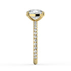 The Astra Ring - Elongated Cushion Solitaire with Pavé Band