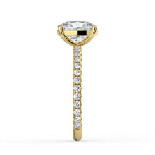 The Astra Ring - Elongated Cushion Solitaire with Pavé Band