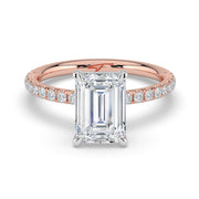 The Astra Ring – Emerald Solitaire with Pavé Band – The Jewel Concierge