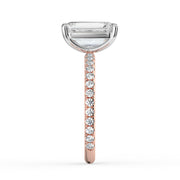The Astra Ring – Emerald Solitaire with Pavé Band – The Jewel Concierge