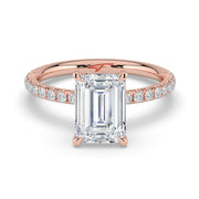 The Astra Ring – Emerald Solitaire with Pavé Band – The Jewel Concierge