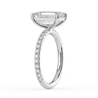 The Astra Ring - Emerald Solitaire with Pavé Band