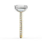 The Astra Ring - Emerald Solitaire with Pavé Band