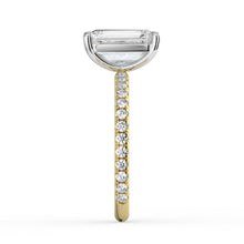 The Astra Ring - Emerald Solitaire with Pavé Band